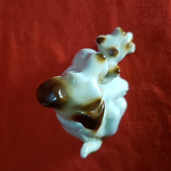 Vintage Ceramic Wire Fox Terrier and Pups Dog Figurine - Picture 6 of 16